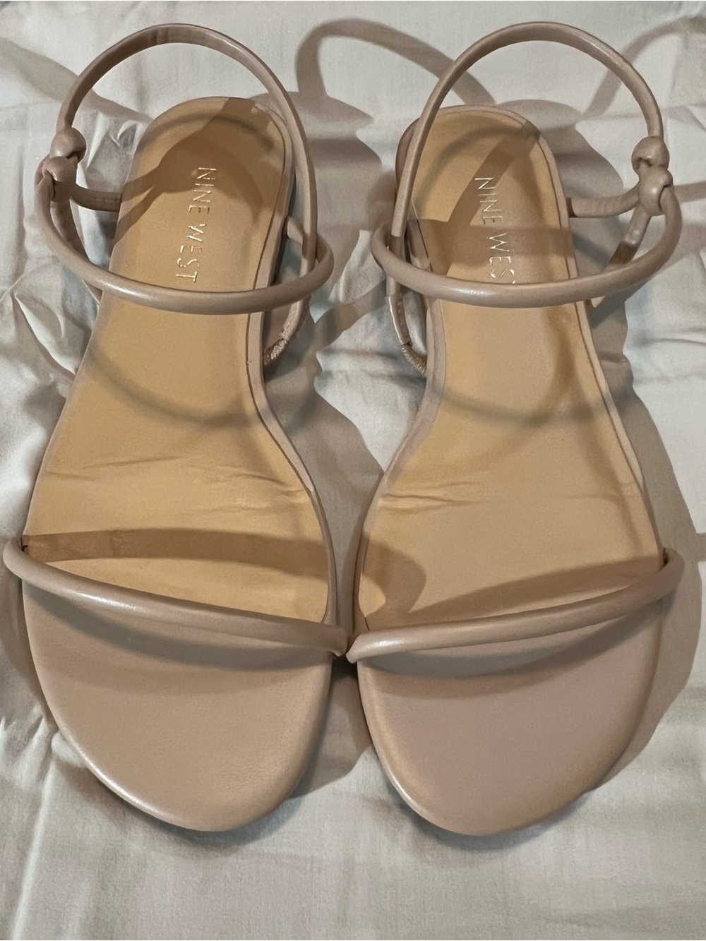 Nine West Taupe Minimalist Strappy Sandals